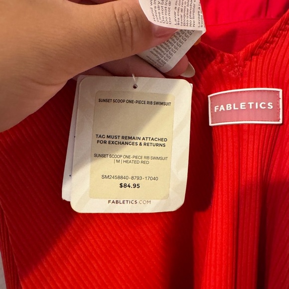 Fabletics Sunset Scoop Rib One-Piece Swimsuit Sz medium - Picture 8 of 8